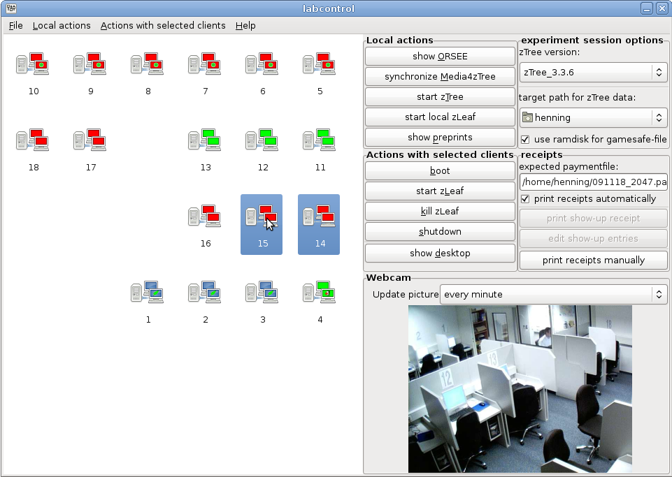 A screenshot of the software